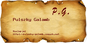 Pulszky Galamb névjegykártya